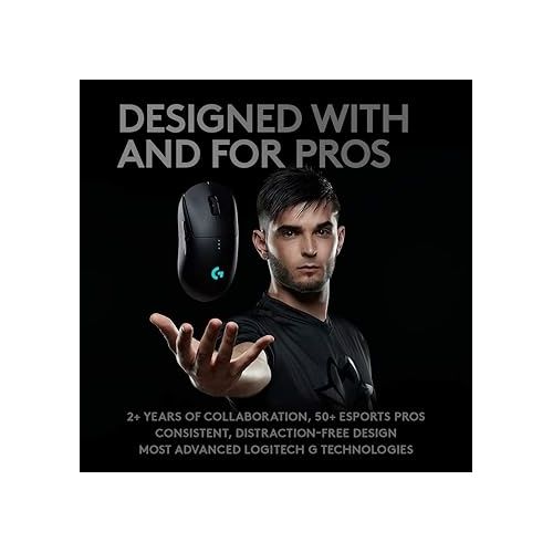 로지텍 Logitech G Pro Wireless Gaming Mouse with Esports Grade Performance, Ergonomic Ambidextrous, 4-8 Programmable Buttons, and HERO 25K Sensor (Renewed)