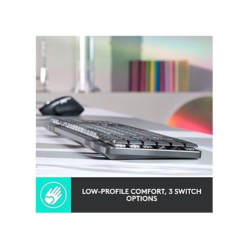 로지텍 Logitech MX Mechanical Wireless Illuminated Performance Keyboard, Tactile Quiet Switches, Bluetooth, USB-C, macOS, Windows, Linux, iOS, Android, Graphite - With Free Adobe Creative Cloud Subscription