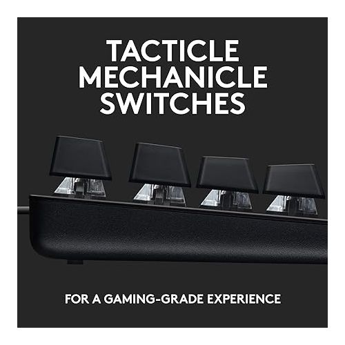로지텍 Logitech G413 TKL SE Mechanical Gaming Keyboard - Compact Backlit Keyboard with Tactile Mechanical Switches, Anti-Ghosting, Compatible with Windows, macOS - Black Aluminum