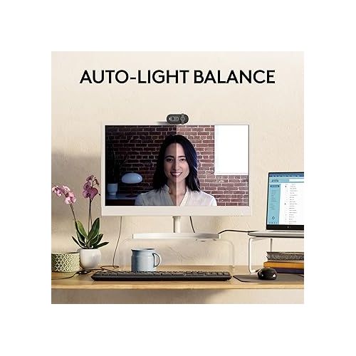 로지텍 Logitech Brio 101 Full HD 1080p Webcam Made for Meetings and Works for Streaming ? Auto-Light Balance, Built-in Mic, Privacy Shutter, USB-A, for Microsoft Teams, Google Meet, Zoom, and More - Black