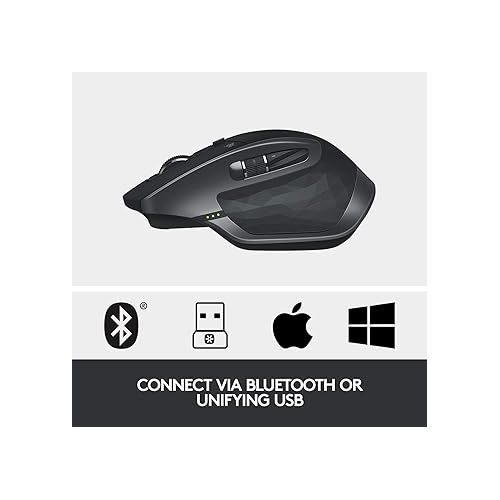 로지텍 Logitech MX Master 2S Wireless Mouse - Hyper-Fast Scrolling, Ergonomic, Rechargeable, Control 3 Computers, Graphite