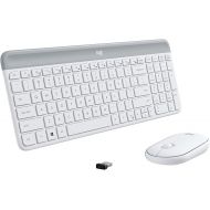 Logitech MK470 Slim Wireless Keyboard and Mouse Combo - Modern Compact Layout, Ultra Quiet, 2.4 GHz USB Receiver, Plug n' Play Connectivity, Compatible with Windows - Off White