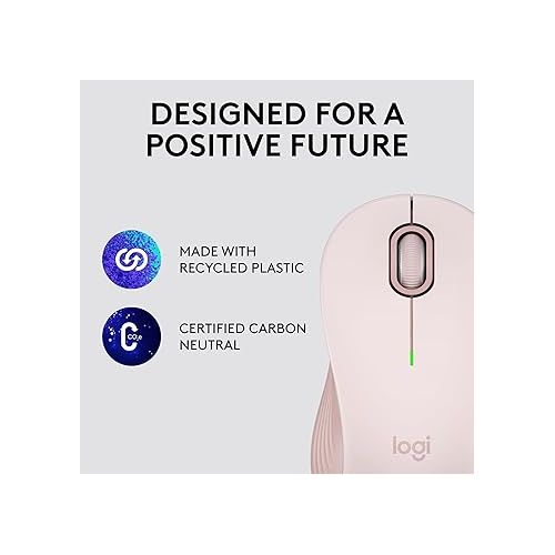 로지텍 Logitech Signature M550 Wireless Mouse - For Small to Medium Sized Hands, 2-Year Battery, Silent Clicks, Bluetooth, Multi-Device Compatibility - Rose