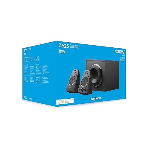 로지텍 Logitech Z625 Powerful THX® Certified 2.1 Speaker System with Optical Input, black