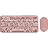 Logitech Pebble 2 Combo, Wireless Keyboard and Mouse, Quiet and Portable, Customizable, Logi Bolt, Bluetooth, Easy-Switch for Windows, macOS, iPadOS, Chrome - Tonal Rose