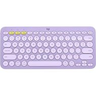 Logitech K380 Pebble Multi-Device Bluetooth Wireless Keyboard with Easy-Switch for Up to 3 Devices, Slim, 2 Year Battery-PC, Laptop, Windows, Mac,Chrome OS, Android, iPadOS,Apple TV-Lavender Lemonade