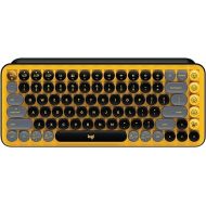 Logitech POP Keys Mechanical Wireless Keyboard with Customizable Emoji , Durable Compact Design, Bluetooth or USB Connectivity, Multi-Device, OS Compatible - Blast Yellow