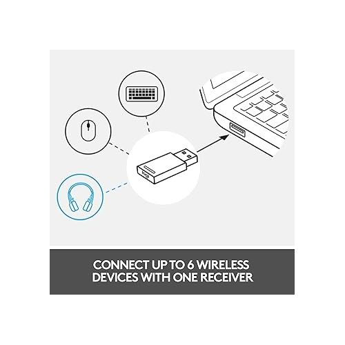 로지텍 Logitech Zone 900 On-Ear Wireless Bluetooth Headset with Advanced Noise-canceling Microphone, Connect up to 6 Wireless Devices with one Receiver, Quick Access to ANC and Bluetooth