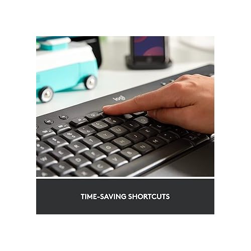 로지텍 Logitech Signature K650 Comfort Full-Size Wireless Keyboard with Wrist Rest, BLE Bluetooth or Logi Bolt USB Receiver, Deep-Cushioned Keys, Numpad, Compatible with Most OS/PC/Window/Mac - Graphite