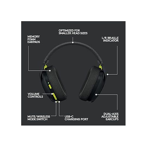 로지텍 Logitech G435 Lightspeed and Bluetooth Wireless Gaming Headset - Lightweight- Black (Renewed)