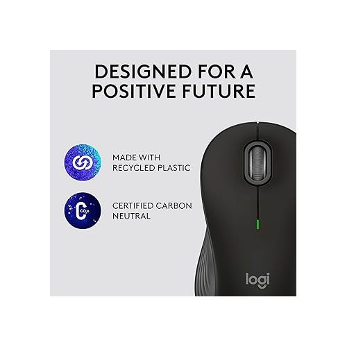 로지텍 Logitech Signature M550 L Full Size Wireless Mouse - for Large Sized Hands, 2-Year Battery, Silent Clicks, Bluetooth, Multi-Device Compatibility - Black