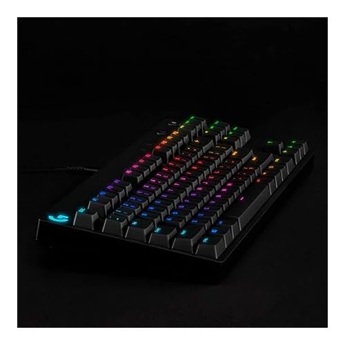 로지텍 Logitech G Pro TKL Mechanical Wired Gaming Keyboard GX Blue Clicky Switch and LIGHTSYNC RGB Backlit Keys, 12 programmable F-key macros, Black - 920-009388 (Renewed)