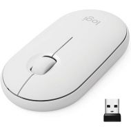 Logitech Pebble Wireless Mouse with Bluetooth or 2.4 GHz Receiver, Silent, Slim Computer Mouse with Quiet Clicks, for Laptop/Notebook/iPad/PC/Mac/Chromebook - Off White