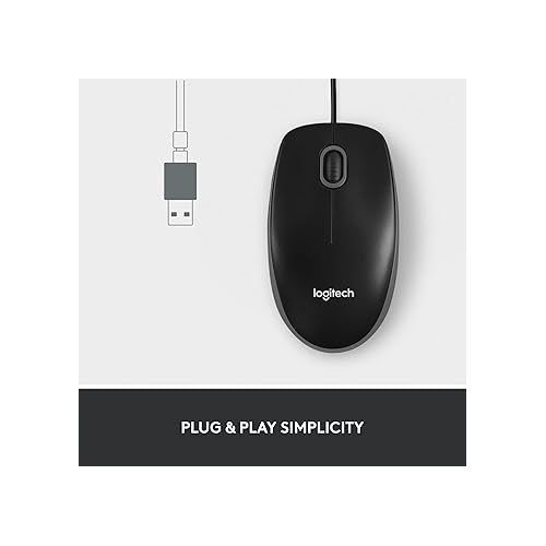 로지텍 Logitech M100, Corded Mouse, Black, W127280570