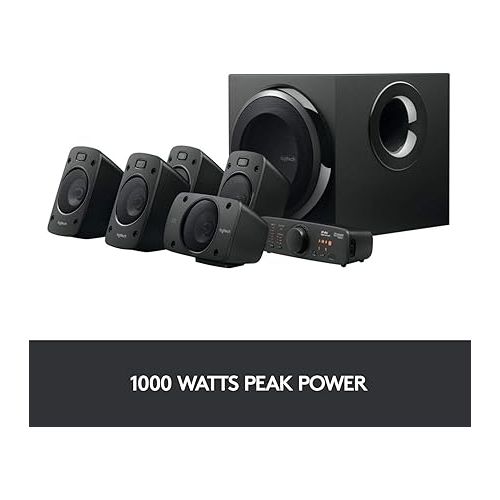 로지텍 Logitech Z906 5.1 Surround Sound Speaker System - THX, Dolby Digital and DTS Digital Certified - Black