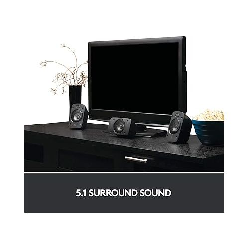 로지텍 Logitech Z906 5.1 Surround Sound Speaker System - THX, Dolby Digital and DTS Digital Certified - Black