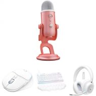 Logitech Blue Yeti for Aurora Collection USB Mic Kit with Mouse, G713 Wired Keyboard, and Headset (Pink Dawn / White Mist, GX Brown Switches)