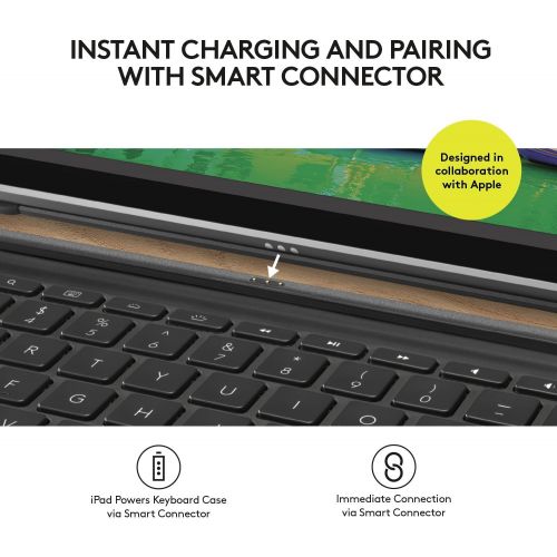 로지텍 Logitech iPad Pro 10.5 inch Keyboard Case | SLIM COMBO with Detachable, Backlit, Wireless Keyboard and Smart Connector (Black)