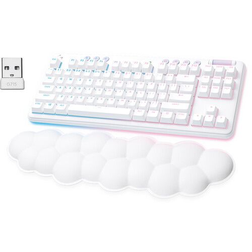 로지텍 Logitech Blue Yeti for Aurora Collection USB Mic Kit with Mouse, G715 Wireless Keyboard, and Headset (Pink Dawn / White Mist, GX Brown Switches)