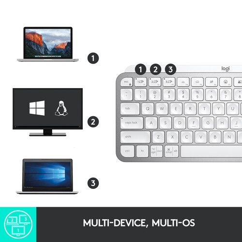 로지텍 Logitech MX Keys Mini Wireless Keyboard (Pale Gray)