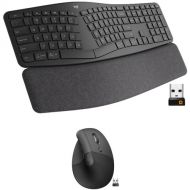 Logitech Wireless ERGO K860 Split Keyboard & Lift Vertical Mouse Productivity Kit
