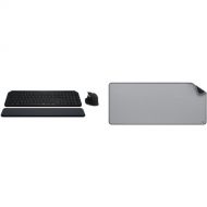 Logitech MX Keys S Wireless Keyboard & Mouse Combo with Studio Desk Mat Kit (Black / Mid Gray)