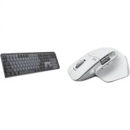 Logitech MX Mechanical Wireless Keyboard & MX Master 3S Mouse Set (Tactile Quiet Switches, Pale Gray)