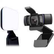 Logitech C920s HD Pro Webcam with Litra Glow Premium Streaming Light Kit