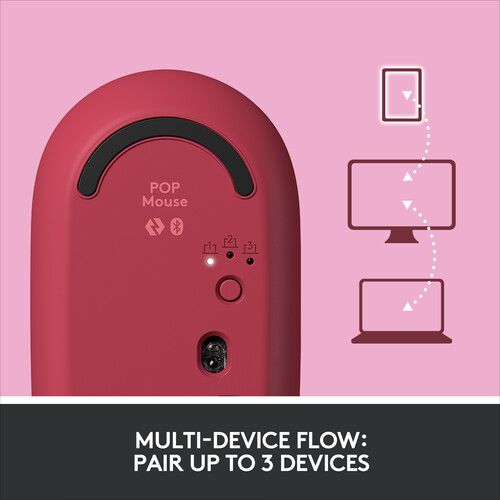 로지텍 Logitech POP Silent Wireless Bluetooth Mouse (Heartbreaker Rose)