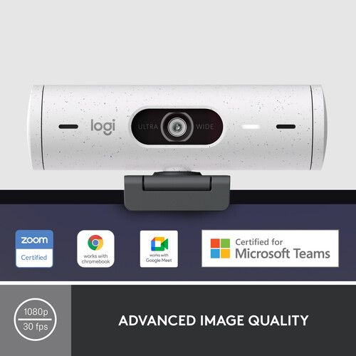 로지텍 Logitech Brio 500 1080p Full HD Webcam (Off-White)