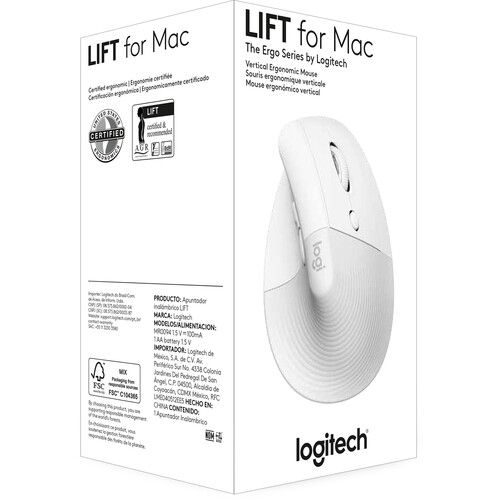 로지텍 Logitech Lift for Mac Vertical Ergonomic Wireless Mouse (Off-White)