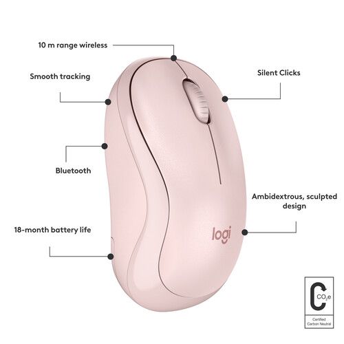 로지텍 Logitech M240 Silent Wireless Mouse (Rose)