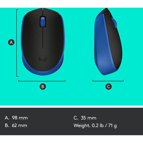 로지텍 Logitech M170 Wireless Mouse (Blue)