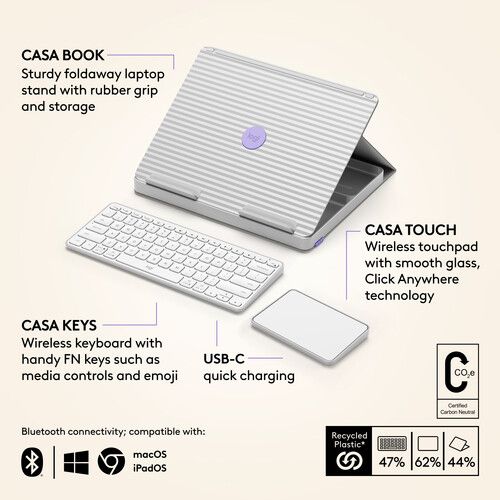 로지텍 Logitech Casa Pop-Up Desk (Nordic Calm)