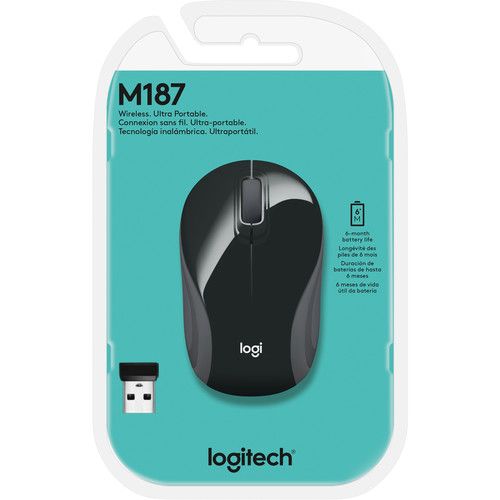 로지텍 Logitech M187 Wireless Ultra Portable Mouse (Black)