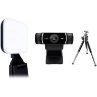 Logitech C922 Pro Stream Webcam with Litra Glow Premium Streaming Light Kit