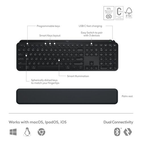 로지텍 Logitech MX Keys S Wireless Keyboard & Mouse Combo Kit (Black)