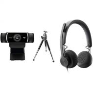 Logitech C922 Pro Stream Webcam with Zone 750 Wired Headset Kit