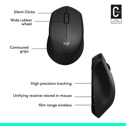 로지텍 Logitech M330 Silent Wireless Mouse (Black)