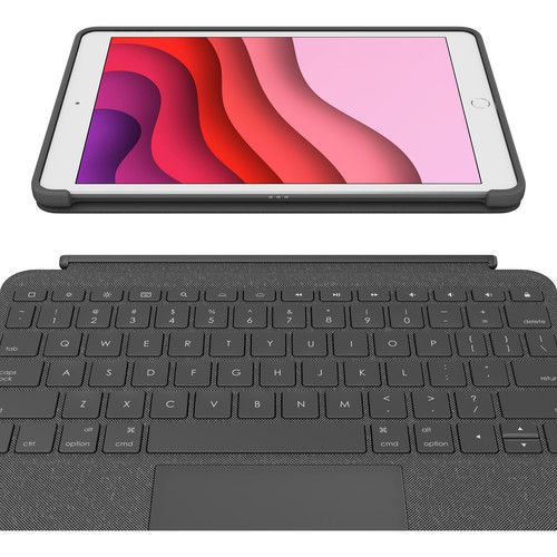 로지텍 Logitech Combo Touch Backlit Keyboard Case for Apple iPad (Gen 7 to 9) (Graphite)