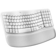 Logitech Wave Keys Wireless Ergonomic Keyboard with Cushioned Palm Rest, Comfortable Natural Typing, Easy-Switch, Bluetooth, Logi Bolt Receiver, for Multi-OS, Windows/Mac - Off White