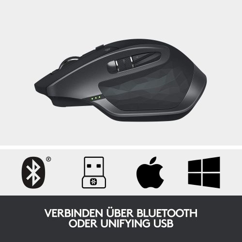 로지텍 [아마존 핫딜]  [아마존핫딜]Logitech MX Master 2S kabellose Bluetooth-Maus (fuer Mac und Windows, wiederaufladbarer Akku, hyperschnelles Scrollen, Scrollrad mit vertikalem und horizontalem Bildlauf) graphit