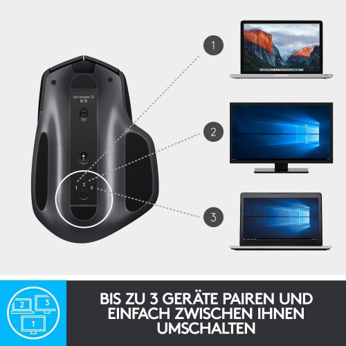 로지텍 [아마존 핫딜]  [아마존핫딜]Logitech MX Master 2S kabellose Bluetooth-Maus (fuer Mac und Windows, wiederaufladbarer Akku, hyperschnelles Scrollen, Scrollrad mit vertikalem und horizontalem Bildlauf) graphit