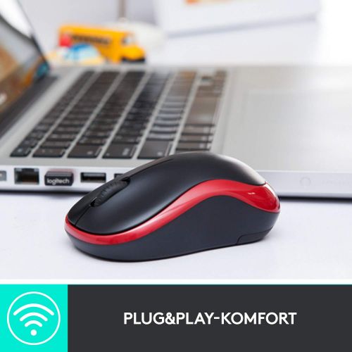 로지텍 [아마존 핫딜]  [아마존핫딜]Logitech M185 schnurlos Maus (USB, kompatible mit Windows, Mac, Linux) red