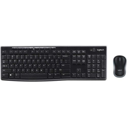 로지텍 Logitech K270 Wireless Keyboard and M185 Wireless Mouse Combo  Keyboard and Mouse Included, Long Battery Life (Black with Mouse)