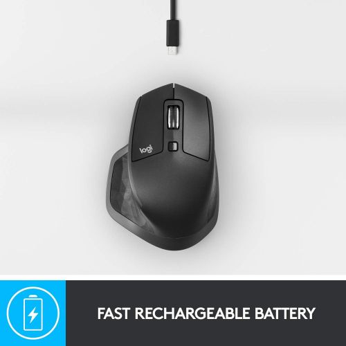 로지텍 Logitech MX Master 2S Wireless Mouse with Flow Cross-Computer Control and File Sharing for PC and Mac, Graphite