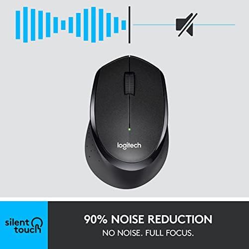 로지텍 Logitech M330 Silent Plus Wireless Mouse  Enjoy Same Click Feel with 90% Less Click Noise, 2 Year Battery Life, Ergonomic Right-Hand Shape for Computers and Laptops, USB Unifying