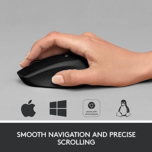 로지텍 Logitech M330 Silent Plus Wireless Mouse  Enjoy Same Click Feel with 90% Less Click Noise, 2 Year Battery Life, Ergonomic Right-Hand Shape for Computers and Laptops, USB Unifying