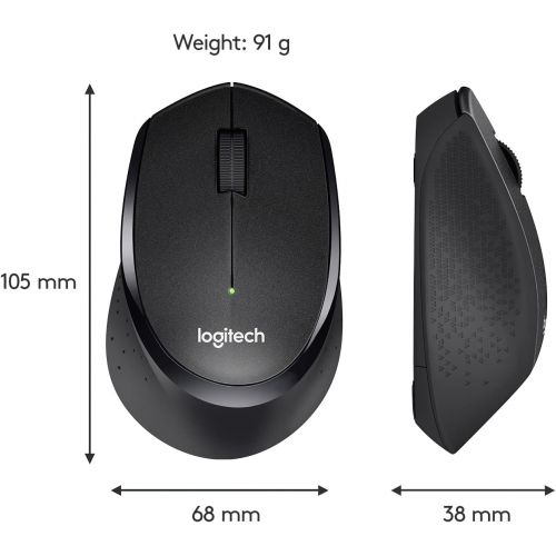 로지텍 Logitech M330 Silent Plus Wireless Mouse  Enjoy Same Click Feel with 90% Less Click Noise, 2 Year Battery Life, Ergonomic Right-Hand Shape for Computers and Laptops, USB Unifying