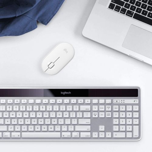 로지텍 Logitech K750 Wireless Solar Keyboard for Mac  Solar Recharging, Mac-Friendly Keyboard, 2.4GHz Wireless - Silver